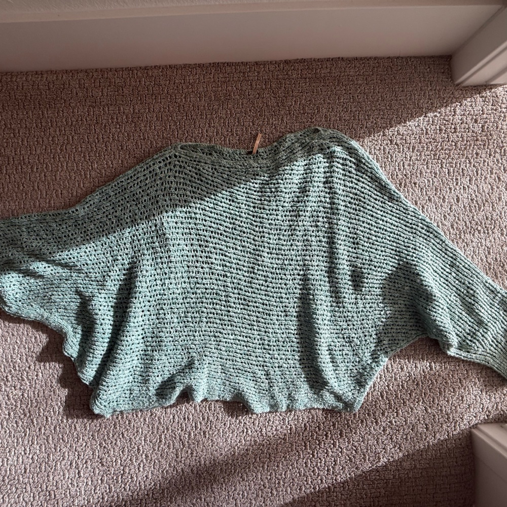 Free People Textured Green Sweater